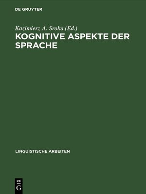 cover image of Kognitive Aspekte der Sprache